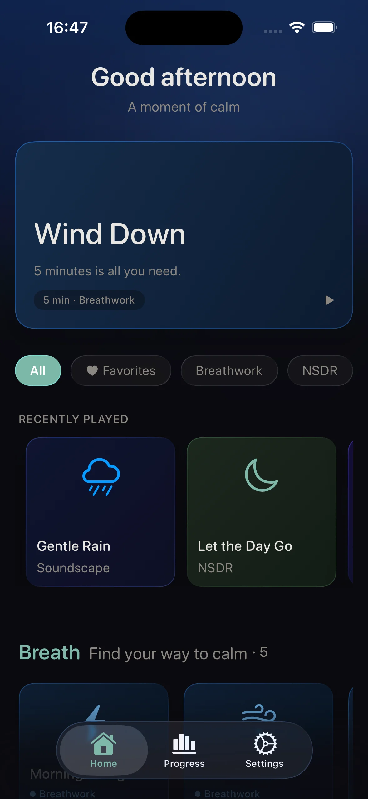 Drift App Home Screen